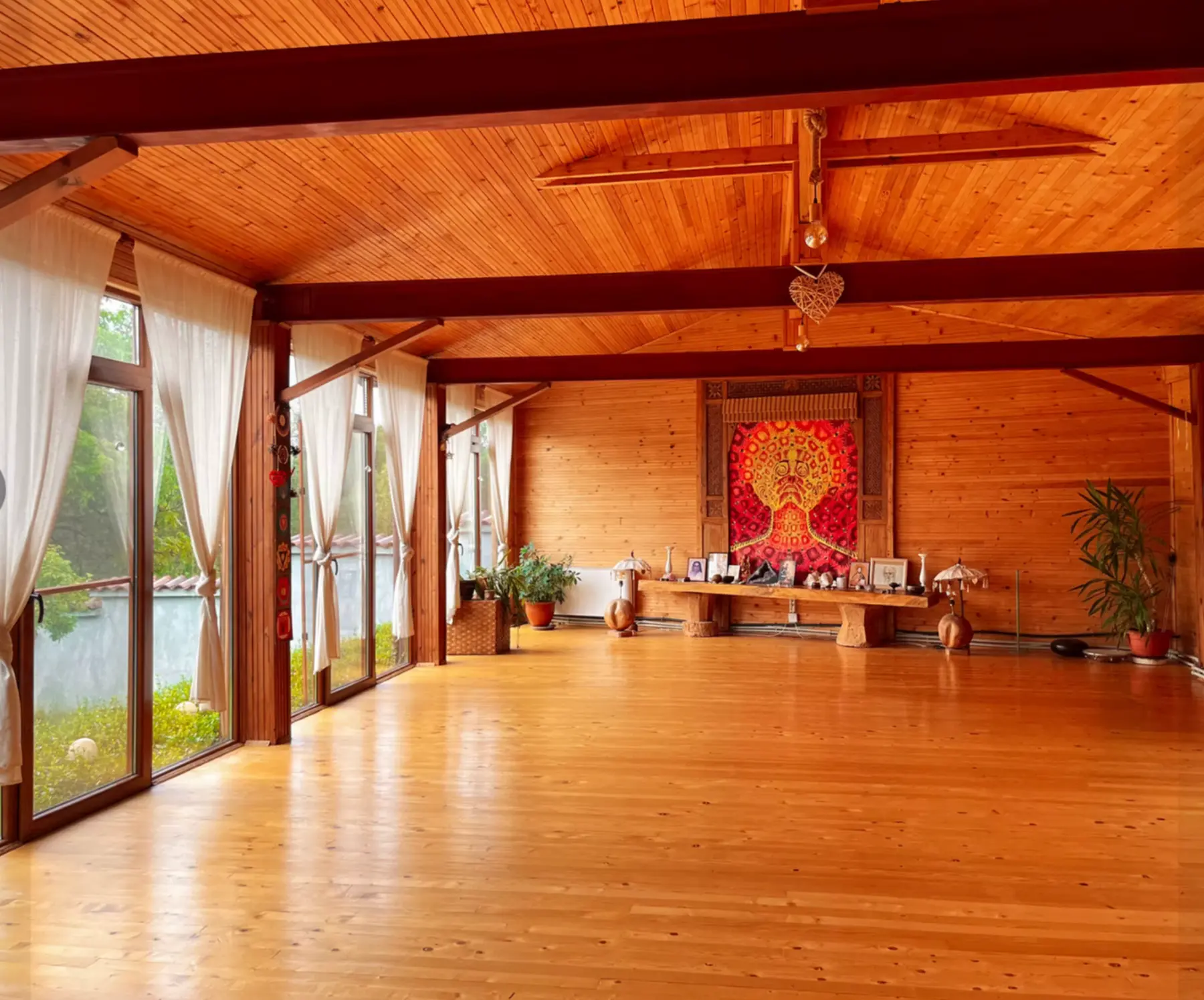 The timber practice hall at Trinity Retreat House